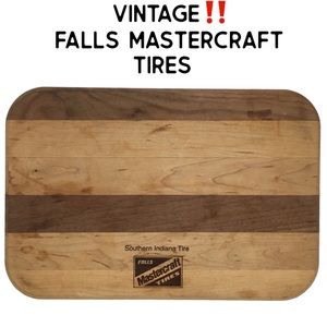 Vtg Fall Mastercraft Tires Advertising Wooden Cutting Board NEVER USED